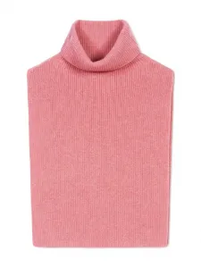 Шарф с воротником-гольфом и рубчатой вязкой Eric Bompard, розовый