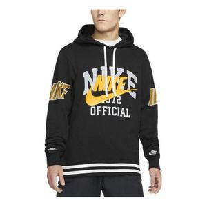Толстовка Nike large front logo hoodie 'Black', черный