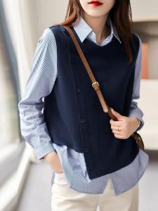 Рубашка в полоску в стиле жилета Doux Belle, цвет Navy