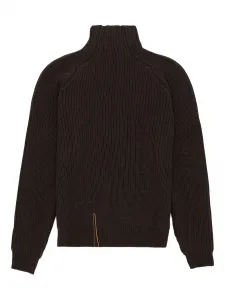 Вязаный свитер Leona в рубчик Fortela, коричневый