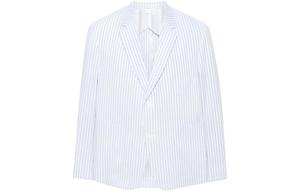 THOM BROWNE Однобортный пиджак в полоску из пике, White