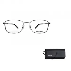 MONTBLANC Титановые очки квадратной формы унисекс элегантный серебристый оттенок, Cool-Toned Smoke Gray