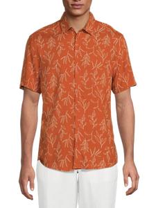 Рубашка из вискозы с принтом листьев Ace Blend, цвет Rustic Orange