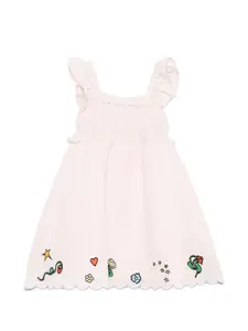 Платье с воланами и графичным принтом Stella Mccartney Kids, розовый