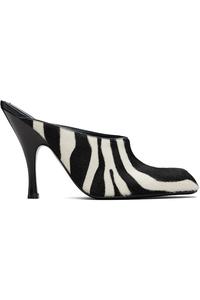 Khaite Черно-Белые туфли-мюли на каблуках