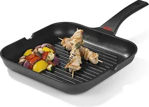 Сковорода-гриль из литого алюминия с индикатором нагрева - 1 шт. - Midnight Edition - 28 см Markenlos