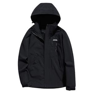 Jeep Ветровка непромокаемая ветронепроницаемая дышащая и устойчивая к истиранию унисекс, Men's Black (Single Layer Coat)