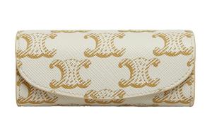 CELINE Триумф холщовая кольцевая сумка клатч женская белая