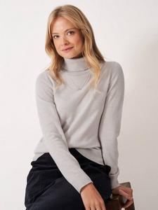 Свитер Libby с воротником-стойкой из мериносовой шерсти Crew Clothing, Light Grey