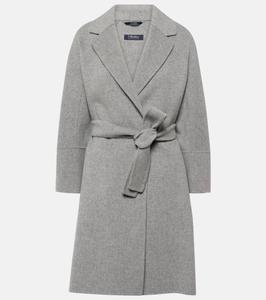 Пальто шерстяное с запахом 'S Max Mara, цвет new light grey