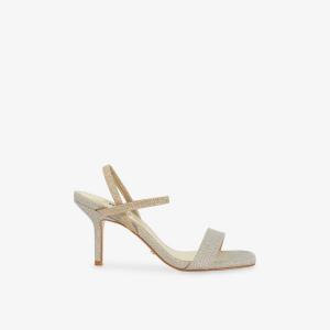 Босоножки Dune на каблуке с металлизированным плетением, синий