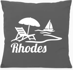 Подушка для дивана Huuraa, Родос, Греция, подарок, 40x40 см, с наполнителем, стальной серый хлопок, сувенир из Родоса Hellweg Druckerei