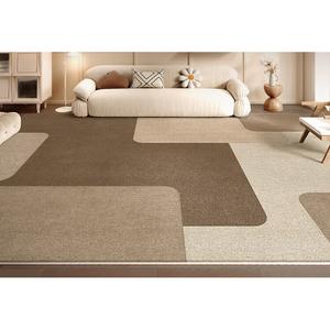 Budis Ковер 200х340 см для гостиной/спальни в древнекитайском стиле, waterproof, светлый люкс, теплый коричневый узор, без линьки