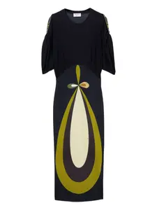 Платье макси с графическим принтом PUCCI, черный