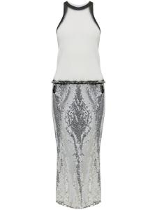 Платье миди с панелями Attico The Attico, белый