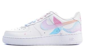 Кроссовки Nike Air Force 1 Skateboard Shoes Women's Low-Top White Purple/Blue