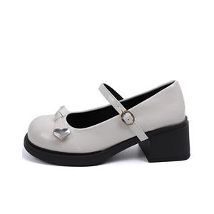 Aimilian Туфли Мэри Джейн на массивном каблуке женские белые, цвет White
