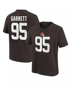 Футболка Big Boys and Girls Myles Garrett Brown Cleveland Browns с именем игрока и номером Nike, коричневый