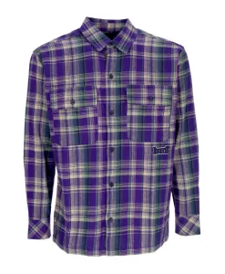 Клетчатая фланелевая рубашка с длинными рукавами, фиолетовая Huf, фиолетовый