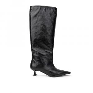 Черные кожаные ботинки Paris Texas, черный