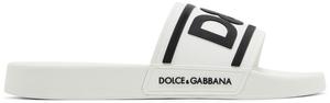 Кроссовки Dolce & Gabbana Slides 'DG Logo - White Black', белый