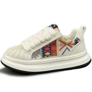 SENJIALUO Скользоустойчивые износостойкие дышащие мужские лоу-топы для скейтбординга белые, цвет White