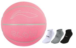 LINING Баскетбольный мяч badfive pu розовый размер 7 светящийся в темноте unisex