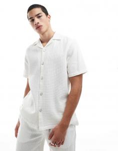 ONLY & SONS Свободная вафельная рубашка цвета экрю