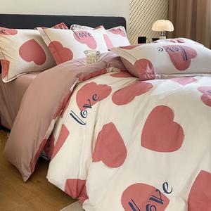 LUOLAI HOME Комплект постельного белья 4 предмета, размер 150x200 см, простыня, пододеяльник 180x220 см, 2 наволочки