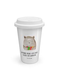 Mr. & Mrs. Panda Термокружка с изображением медведя и надписью белого цвета