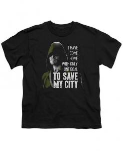 Футболка с коротким рукавом «Спасите мой город» для мальчиков Arrow, черный