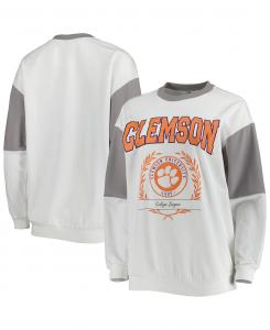 Женский серый свитшот-пуловер Clemson Tigers It's A Vibe Dolman Gameday Couture, серый