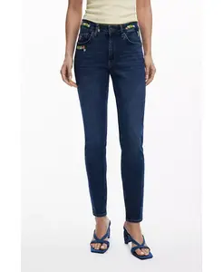 Женские узкие джинсы с цветочным принтом Desigual, синий