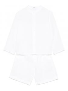 Льняной комплект из топа и шортов Il Gufo, белый