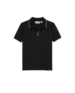 Детский поло с контрастным воротником Calvin Klein, черный