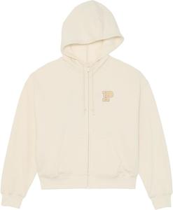 Victoria's Secret Pink Ivy Fleece Campus Full Zip Hoodie цвет Beige New, Beige/White Shell Shine