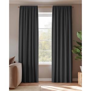 Штора HOOMstyle Blickdicht mit Kräuselband 1x, черный