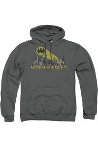 Толстовка с капюшоном Batman Gotham Skyline для взрослых Gildan, цвет charcoal