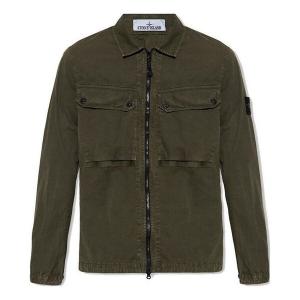 Куртка overshirt 'olive' Stone Island, зеленый