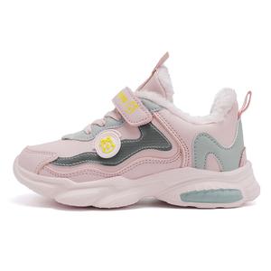 Нескользящие и износостойкие теплые низкие детские кроссовки для повседневной жизни BOBDOG, розовый/красная