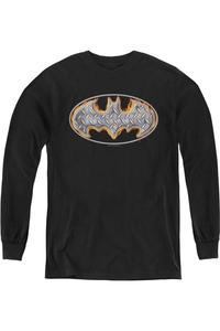 Футболка с длинным рукавом для подростков "Batman Steel Fire Shield" Gildan, черный