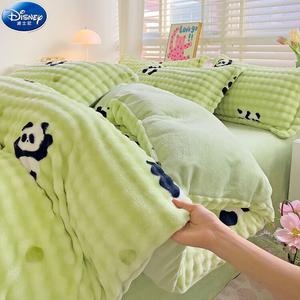 Disney Комплект постельного белья 1.8м: пододеяльник 200x230 см, простыня, наволочки, цвет зеленый с пандами