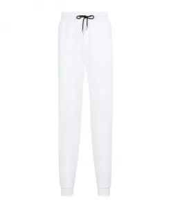 Спортивные штаны с логотипом и подвесками в виде тигровых зубов. Roberto Cavalli, белый