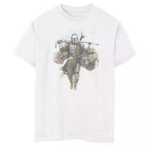 Футболка с рисунком «Звездные войны: ходячий портрет мандалорца» для мальчиков 8–20 лет Star Wars