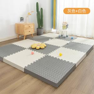 Budis Ковер 30х30 см из вспененного материала, детский игровой коврик для ползания, 20 шт, серый+белый, с окантовкой