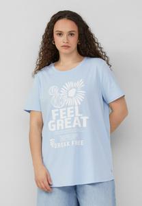 Футболка с принтом QS, светло-голубой