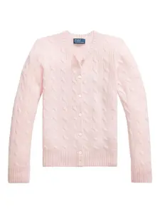 Кашемировый кардиган POLO RALPH LAUREN KIDS, розовый