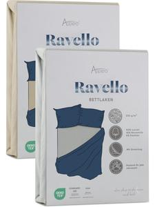 Aspero Простыни Ravello на резинке, бежевого/светло-серого цвета