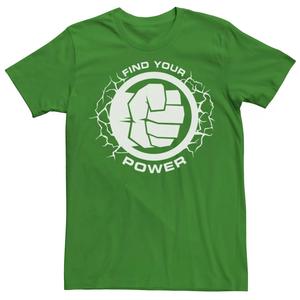 Мужская футболка с простым логотипом Hulk Find Your Power Marvel