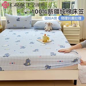 Jie Liya Простыня на резинке 150х200 см, 100% хлопок, для матраса 5-28 см, Dinosaur Fairy Tales